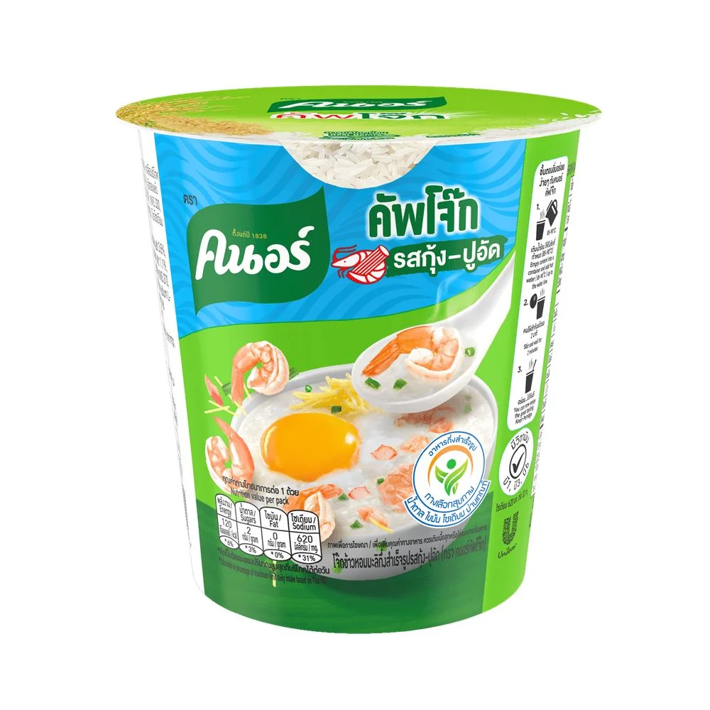 คนอร์คัพโจ๊กถ้วย รสกุ้ง-ปูอัด 32 กรัม