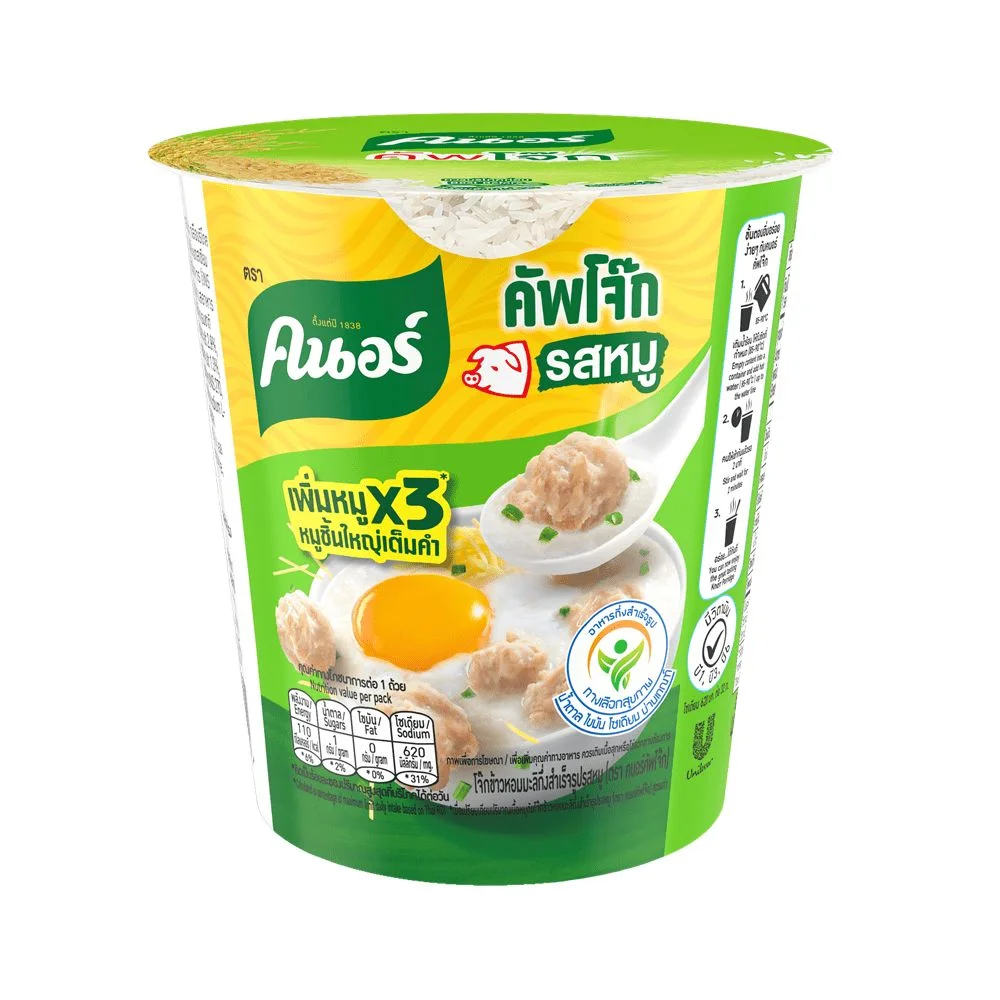 คนอร์คัพโจ๊กถ้วย รสหมู  32 กรัม