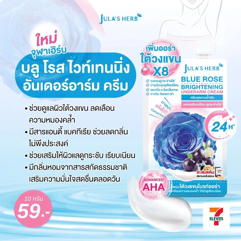 ครีมจุฬาเฮิร์บอันเดอร์อาร์มบลูโรสไบร์ทเทนนิ่ง