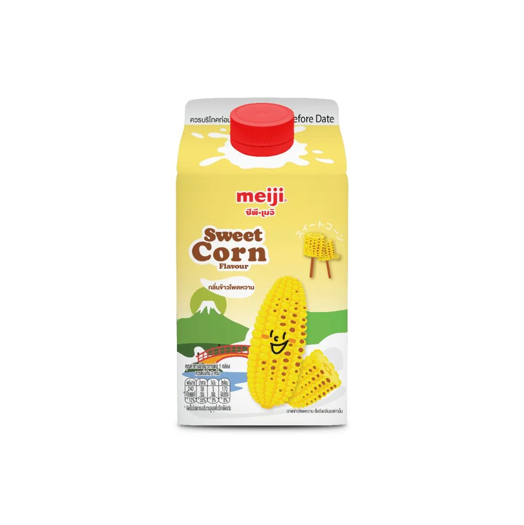 Hนมพาสเจอร์ไรส์เมจิ 400 มล. กลิ่นข้าวโพดหวาน