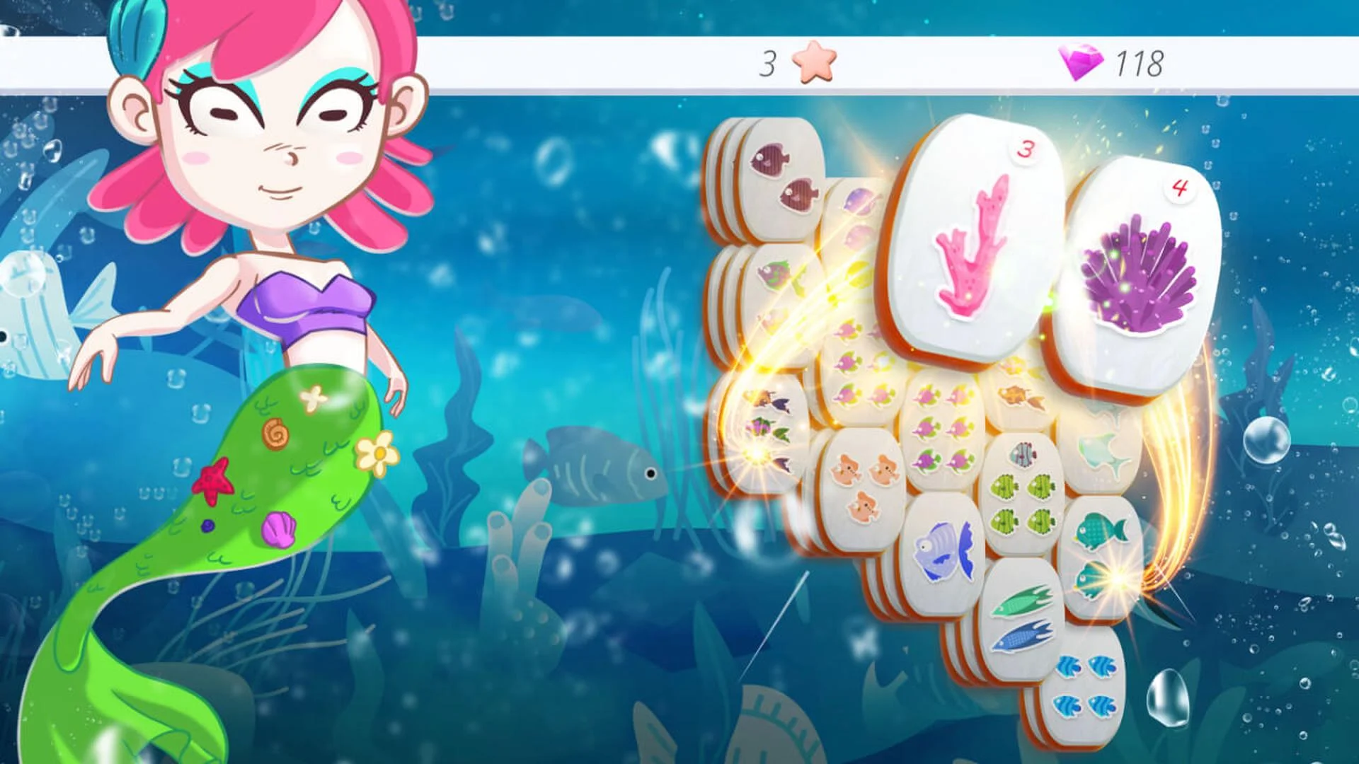 Fantasy Fish World Mahjong screenshot 2