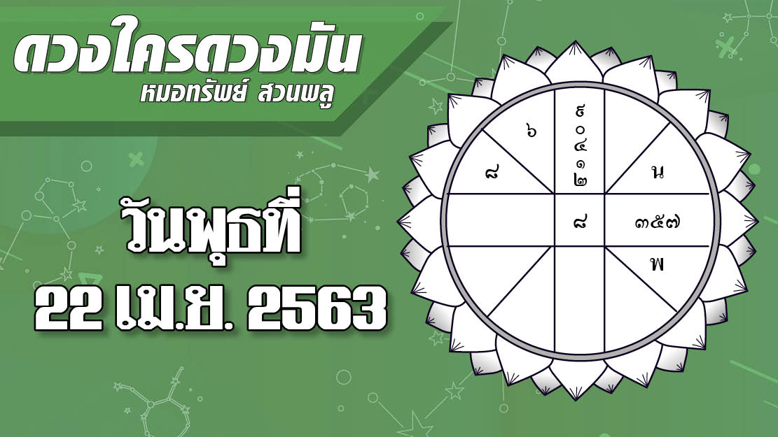 ราศีไหนการงานเจริญรุ่งเรือง ราศีใดบริวารที่มีอยู่จะให้ลาภ พุธที่ 22 เมษายน 2563