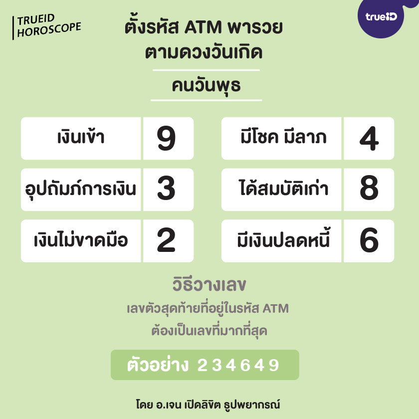 รหัส Atm มงคล ตามวันเกิด ตั้งอย่างไรให้เรียกทรัพย์ ดูดทร...