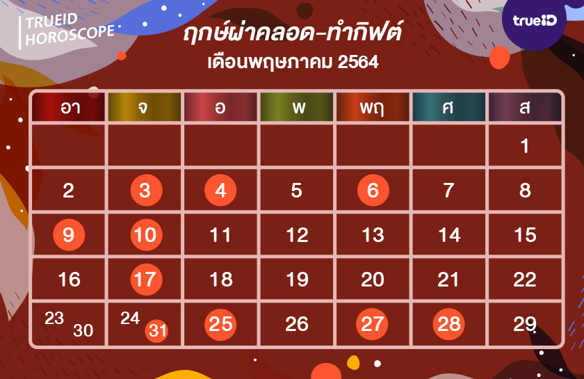 ฤกษ์ วันดี ฤกษ์รายเดือน
