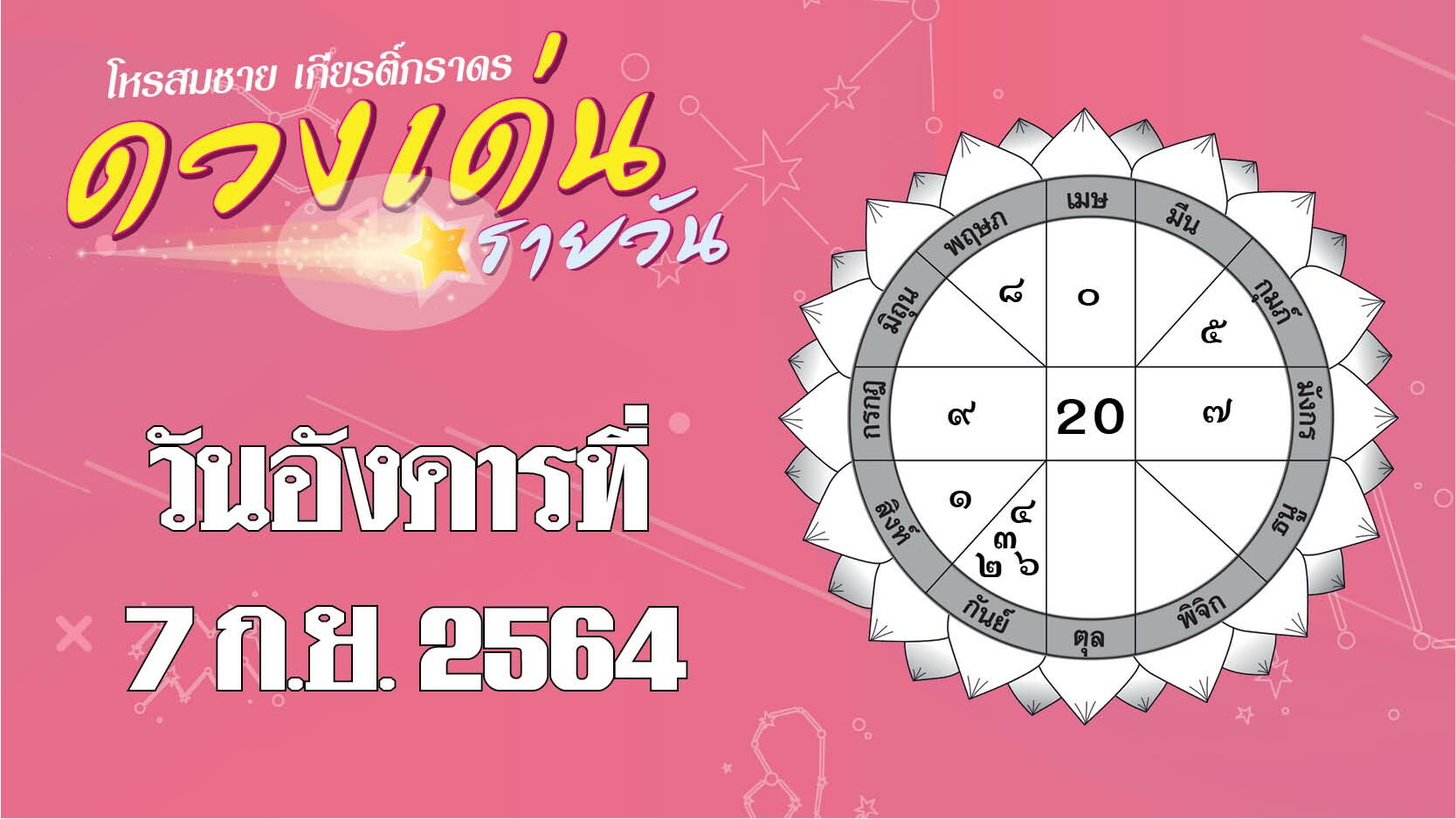 ดวงเด่นรายวัน อังคารที่ 7 กันยายน