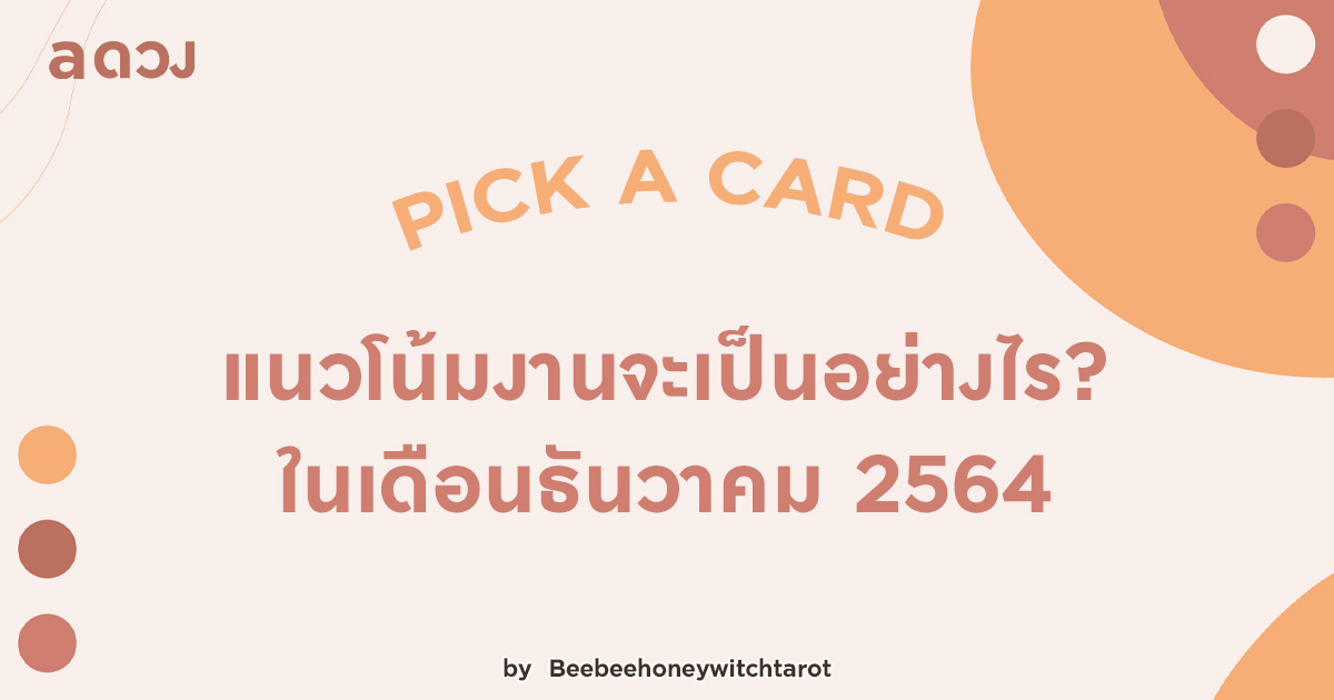 Pick a Card แนวโน้มการงานจะเป็นอย่างไร? ในเดือนธันวาคม 2564