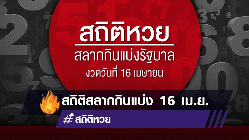 สถิติสลากกินแบ่งสถิติ หวย หวยเดือนเมษา หวย 16 เมษา