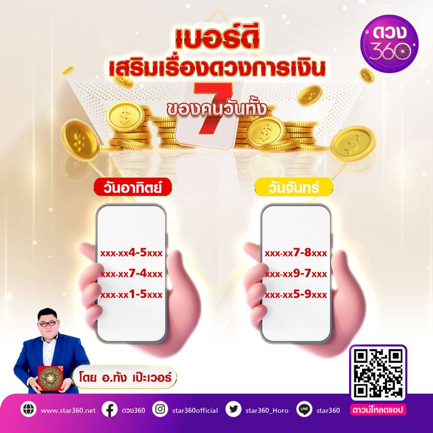 เลขมงคล เบอร์โทร เบอร์โทรเสริมดวงการเงิน ดวง360