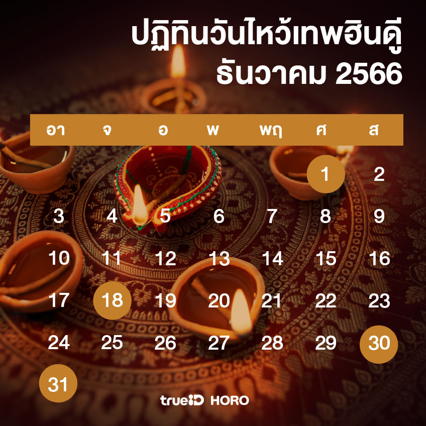 ปฏิทินวันไหว้ วันไหว้เทพฮินดู ไหว้เทพฮินดูปี 2566