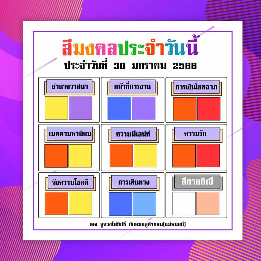 สีมงคลรายวัน ดวงรายวัน