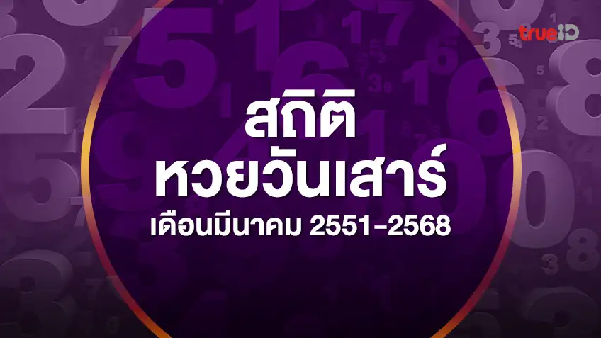 สถิติหวยออกวันเสาร์ เดือนมีนาคม 2551-2568 เลขไหนออกบ่อย