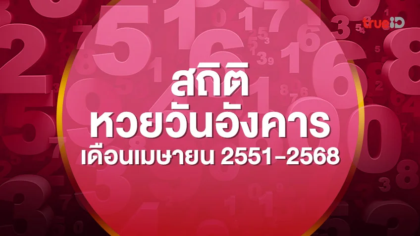สถิติหวยออกวันอังคารเดือนเมษายน 2551-2568 เลขไหนออกบ่อย  ดูสดผลสลากกินแบ่งรัฐบาล