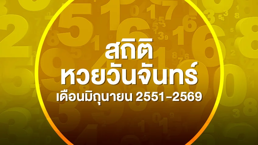 รวมสถิติหวยออกวันจันทร์ เดือนมิถุนายน 2551-2569 เลขไหนออกซ้ำบ่อยสุด  ดูสดผลสลากกินแบ่งรัฐบาล