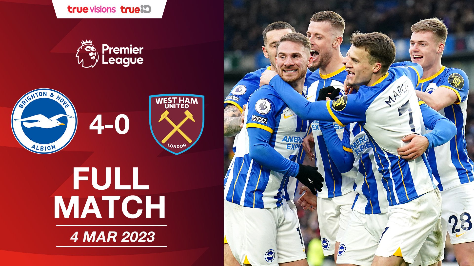 Brighton VS West Ham Utd : EPL 2022/23 Full Match - Watch Movies Online