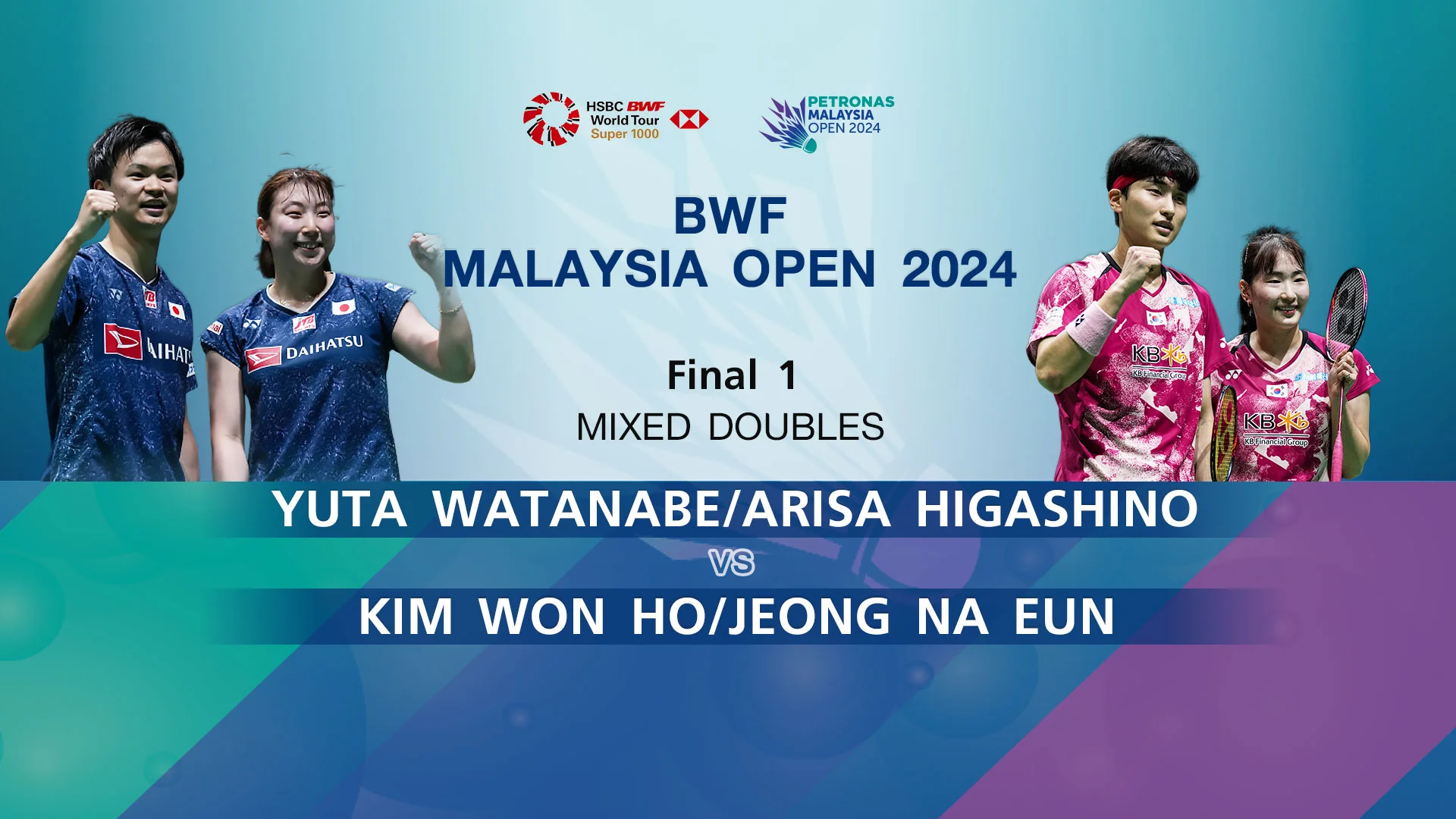 Watanabe/Higashino VS Kim W.H./Jeong N.E. (Final XD) BWF Malaysia