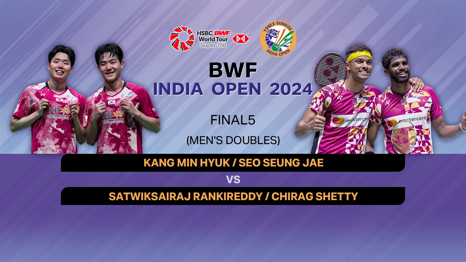 Kang M.H./Seo S.J. VS Rankireddy/Shetty (Final MD) BWF India Open