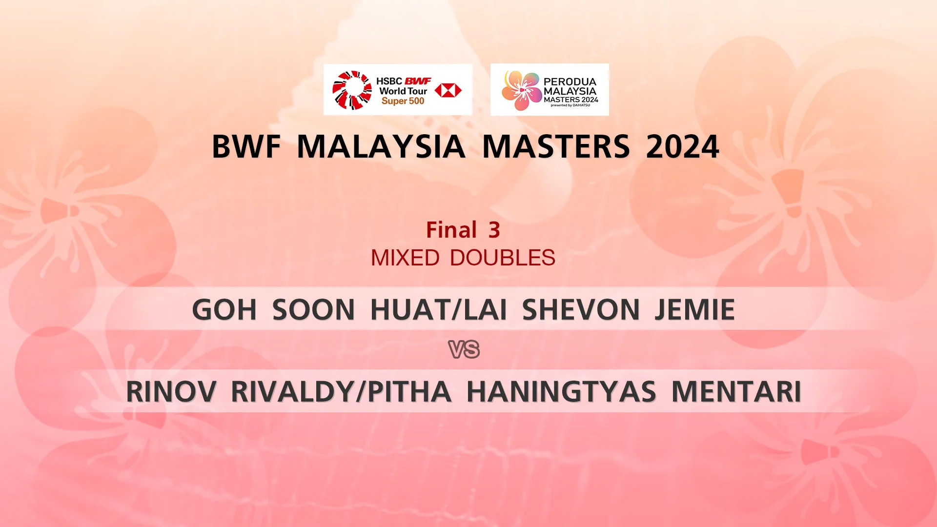 Huat/Jemie VS Rivaldy/Mentari (Final XD) BWF Malaysia Masters 2024