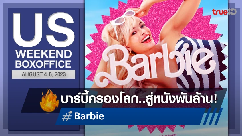 [US Boxoffice] ดี๊ด๊า..ขอฉลองพันล้าน! "Barbie" ยังครองแชมป์ 3 สัปดาห์ซ้อน