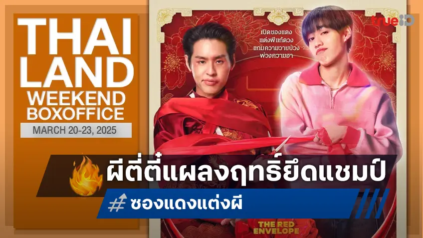 [Thailand Boxoffice] อิทธิฤทธิ์อาเม่น x ผีอาตี่ตี๋ "ซองแดงแต่งผี" ยึดแชมป์เหนือเจ้าหญิง