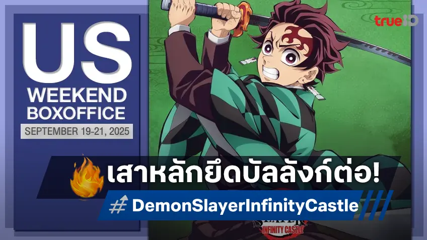 [US Box Office] เสาหลักแข็งยังแกร่ง "Demon Slayer: Infinity Castle" บังรัศมีแก๊งหนังใหม่ไม่ได้เกิด