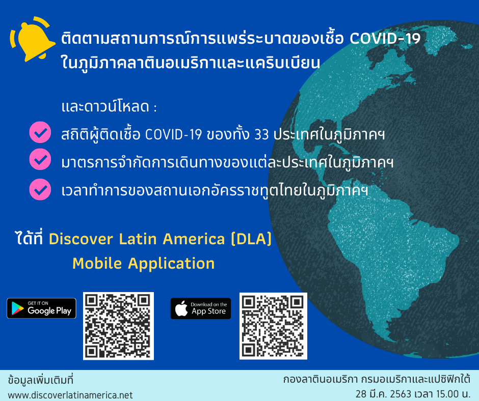 ‘บัวแก้ว’ แจ้งข้อมูล ‘โควิด-19’ ช่วยคนไทยในลาตินอเมริกาผ่านแอป Discover Latin America