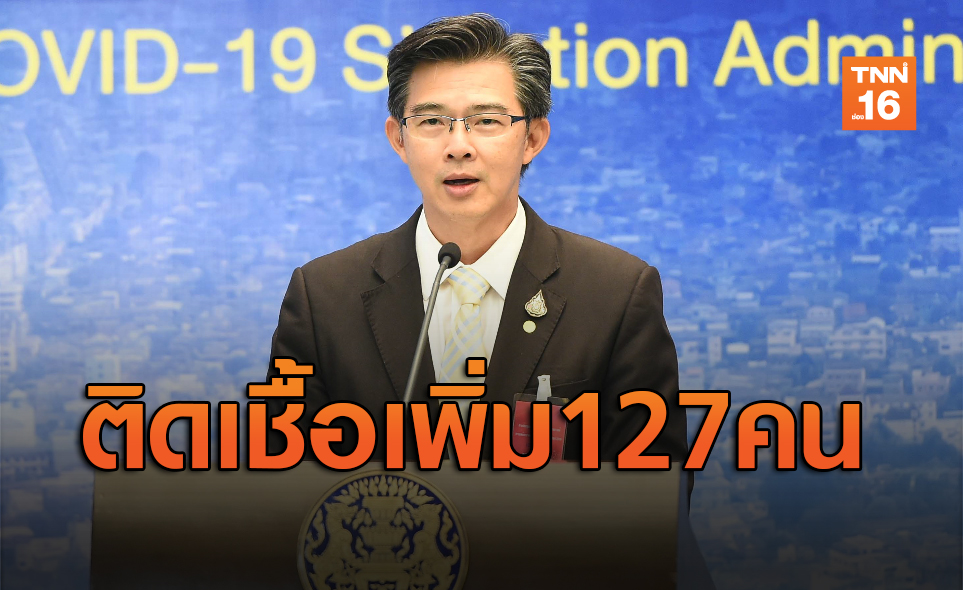 ศบค.แถลงพบผู้ติดเชื้อโควิด-19รายใหม่เพิ่ม127ราย เสียชีวิตอีก1ราย