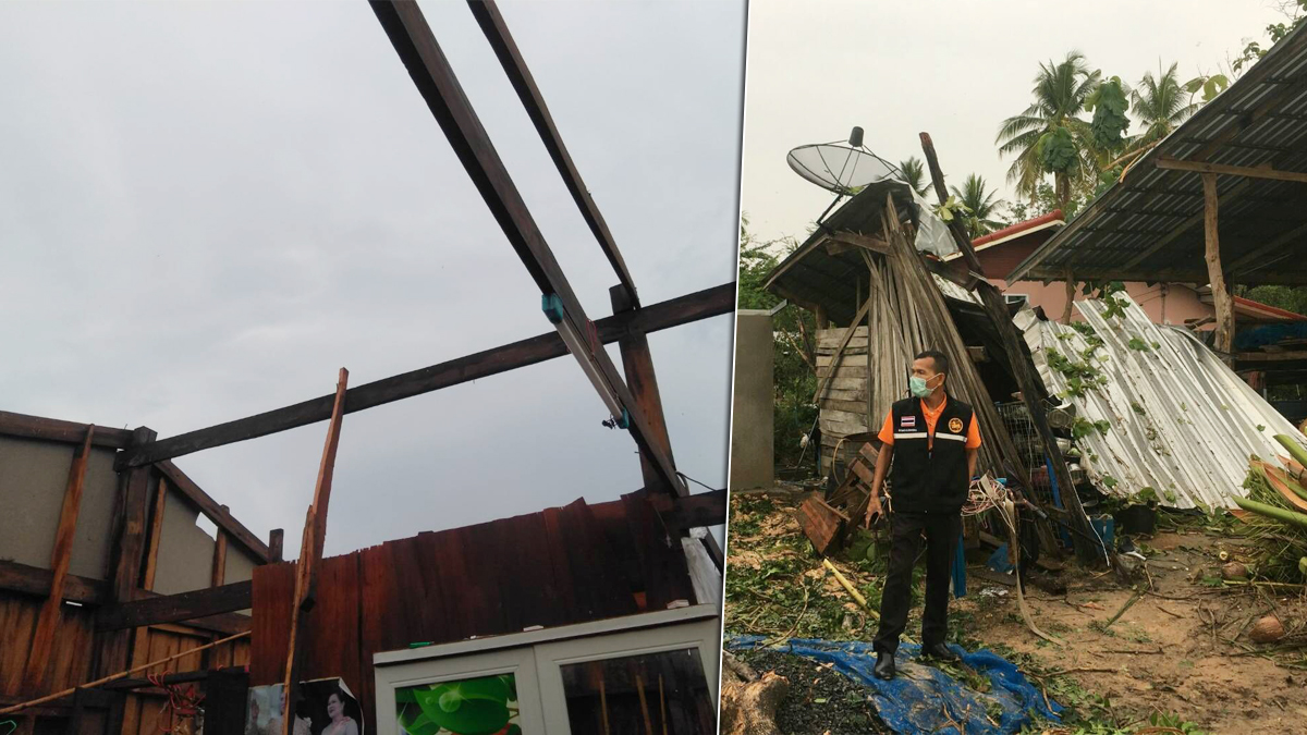 ศรีสะเกษ อ่วม! พายุถล่ม ซัดบ้านพังยับ หลังคาปลิว เดือดร้อน 108 หลัง