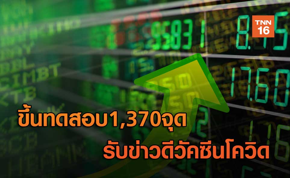 ขึ้นทดสอบ1,370 จุด รับข่าวดีวัคซีนโควิด