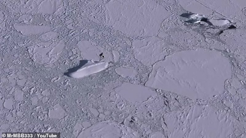 กูเกิ้ลเอิร์ธเจอน้ำแข็งคล้ายซากเรือขั้วโลกใต้ ชาวเน็ตคาดมีสิ่งลึกลับอื้อ