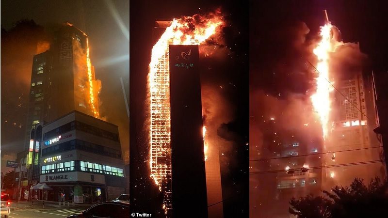 เกาหลีใต้ระทึกกลางดึก ไฟไหม้อพาร์ตเมนต์ 33 ชั้น นักดับเพลิงอพยพร้อยชีวิต