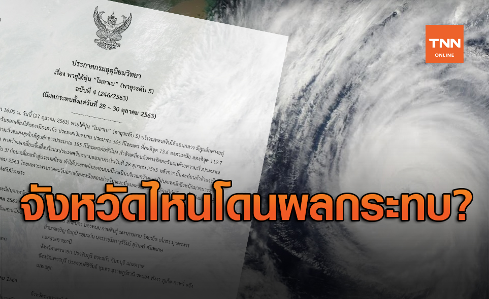 เตือนพายุ โมลาเบ กระทบไทยจังหวัดไหนฝนตกหนักถึงหนักมาก