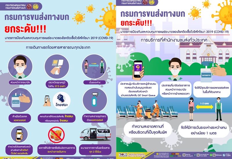 'ขนส่งทางบก' คุมเข้มมาตรการป้องกันโควิด รถโดยสารสาธารณะ-สถานีขนส่งทั่วประเทศ