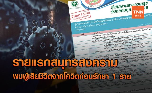 เช็กไทม์ไลน์! สมุทรสงคราม พบผู้เสียชีวิตจากโควิด 1 ราย เช็กไทม์ไลน์! สมุทรสงคราม พบผู้เสียชีวิตจากโควิด 1 ราย