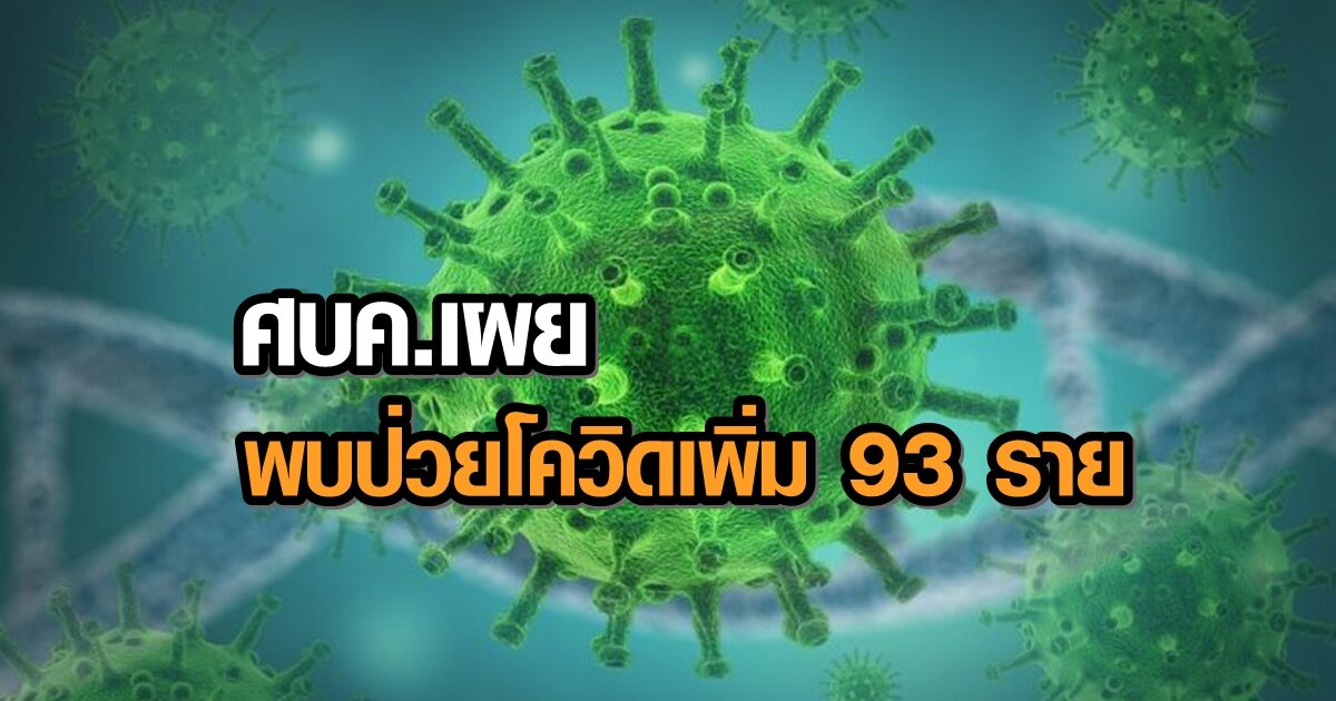 ศบค. เผยพบผู้ติดเชื้อโควิดใหม่วันนี้ 93 ราย ไม่มีผู้เสียชีวิตเพิ่ม