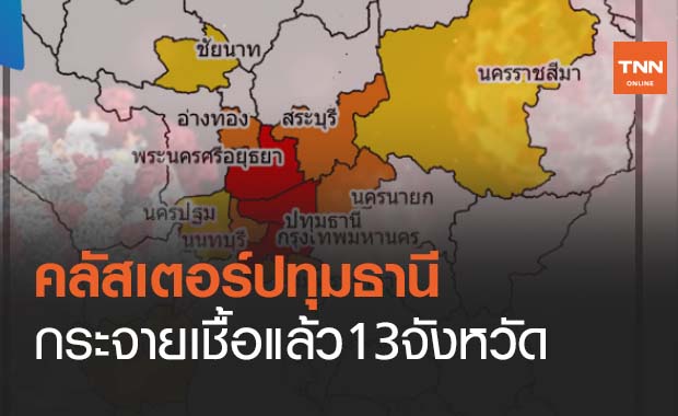 คลัสเตอร์ปทุมธานี กระจายแล้ว 13 จังหวัด ติดเชื้อโควิด 676 คน