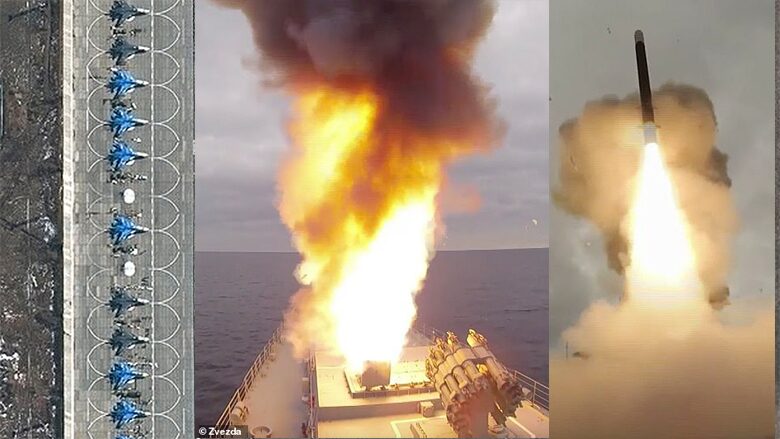 รัสเซียจัดทัพเต็มพิกัด 20เรือรบ 50บินขับไล่ ยิงมิสไซล์ เขย่าขวัญยูเครน