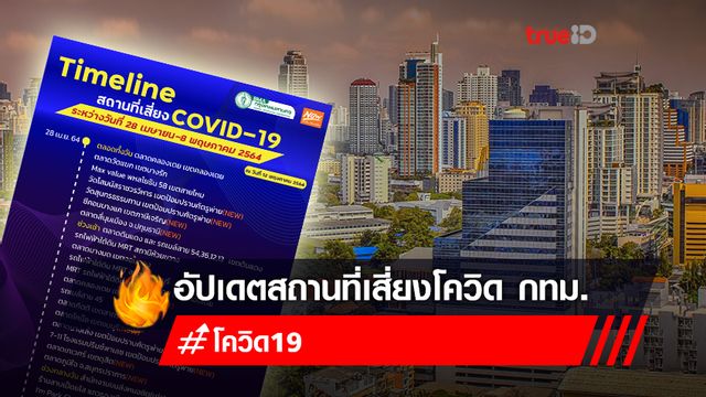 เช็กด่วน! กทม.อัปเดตสถานที่เสี่ยงโควิด "MRT-รถเมล์-กรมสรรพากร" เช็กด่วน! กทม.อัปเดตสถานที่เสี่ยงโควิด "MRT-รถเมล์-กรมสรรพากร"