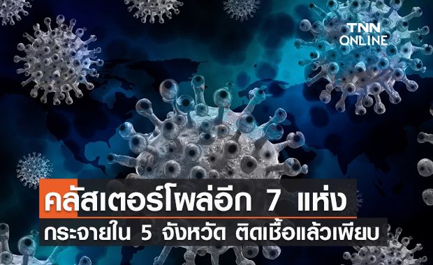 เช็กด่วน คลัสเตอร์ใหม่โผล่อีก 7 แห่ง กระจายใน 5 จังหวัด เช็กด่วน คลัสเตอร์ใหม่โผล่อีก 7 แห่ง กระจายใน 5 จังหวัด