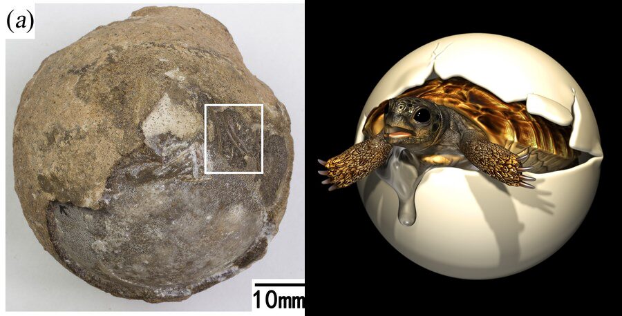 จีนพบฟอสซิลไข่เต่ายักษ์ยุคก่อนประวัติศาสตร์ มีตัวอ่อนข้างใน