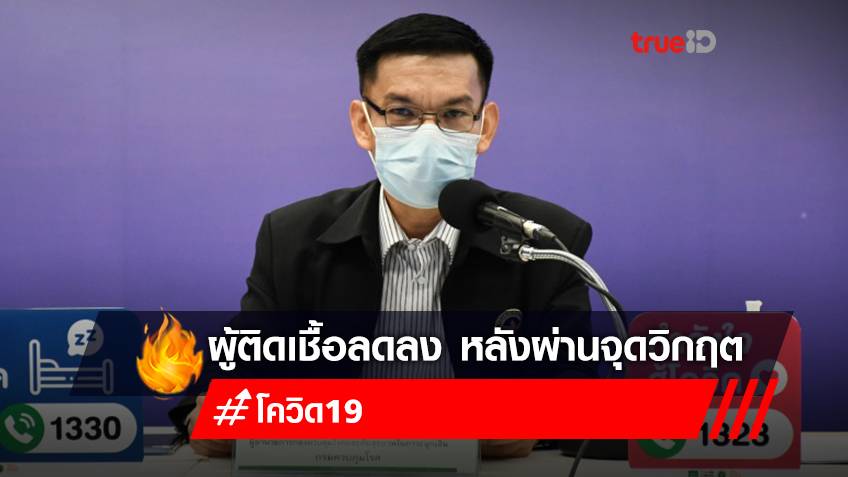 กรมควบคุมโรค เผยยอดผู้ติดเชื้อโควิด ผู้สัมผัสเสี่ยงลดลง หลังไทยเพิ่งผ่านจุดพีค 1332