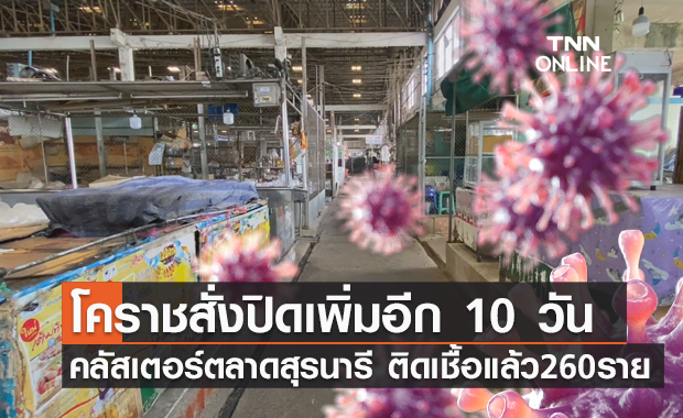 โคราชผวาหนัก! คลัสเตอร์ตลาดสุรนารี ติดเชื้อแล้ว 260 ราย