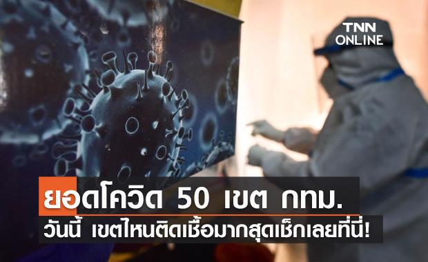 โควิดวันนี้! เปิดยอดติดเชื้อ 50 เขต กทม. พื้นที่ไหนเยอะสุดเช็กเลย