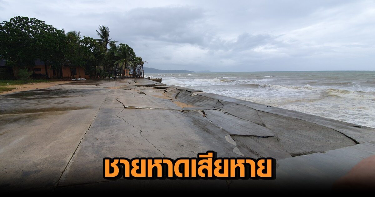 'ไลออนร็อก' ทำชายหาดบางเนียงเสียหายหนัก ชี้คลื่นสูง 2 เมตร เผยเตรียมรับมือพายุลูกใหม่ 'คมปาซุ'