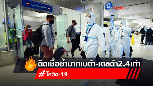 "โอไมครอน" ทำผู้ป่วยโควิด ติดเชื้อซ้ำมากกว่าเบต้า-เดลต้าถึง 2.4 เท่า "โอไมครอน" ทำผู้ป่วยโควิด ติดเชื้อซ้ำมากกว่าเบต้า-เดลต้าถึง 2.4 เท่า