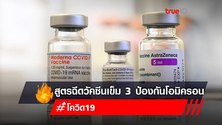 เปิดสูตร "ฉีดวัคซีนเข็ม 3" ไฟเซอร์-แอสตร้าเซนเนก้า-โมเดอร์นา ภูมิต้าน "โอไมครอน" เท่าไหร่