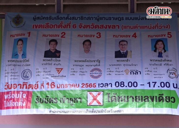 กกต.สงขลา”เผย”คะแนน ผู้สมัคร สส.เขต 6 อย่างเป็นทางการ เตรียมส่ง กกต.กลาง