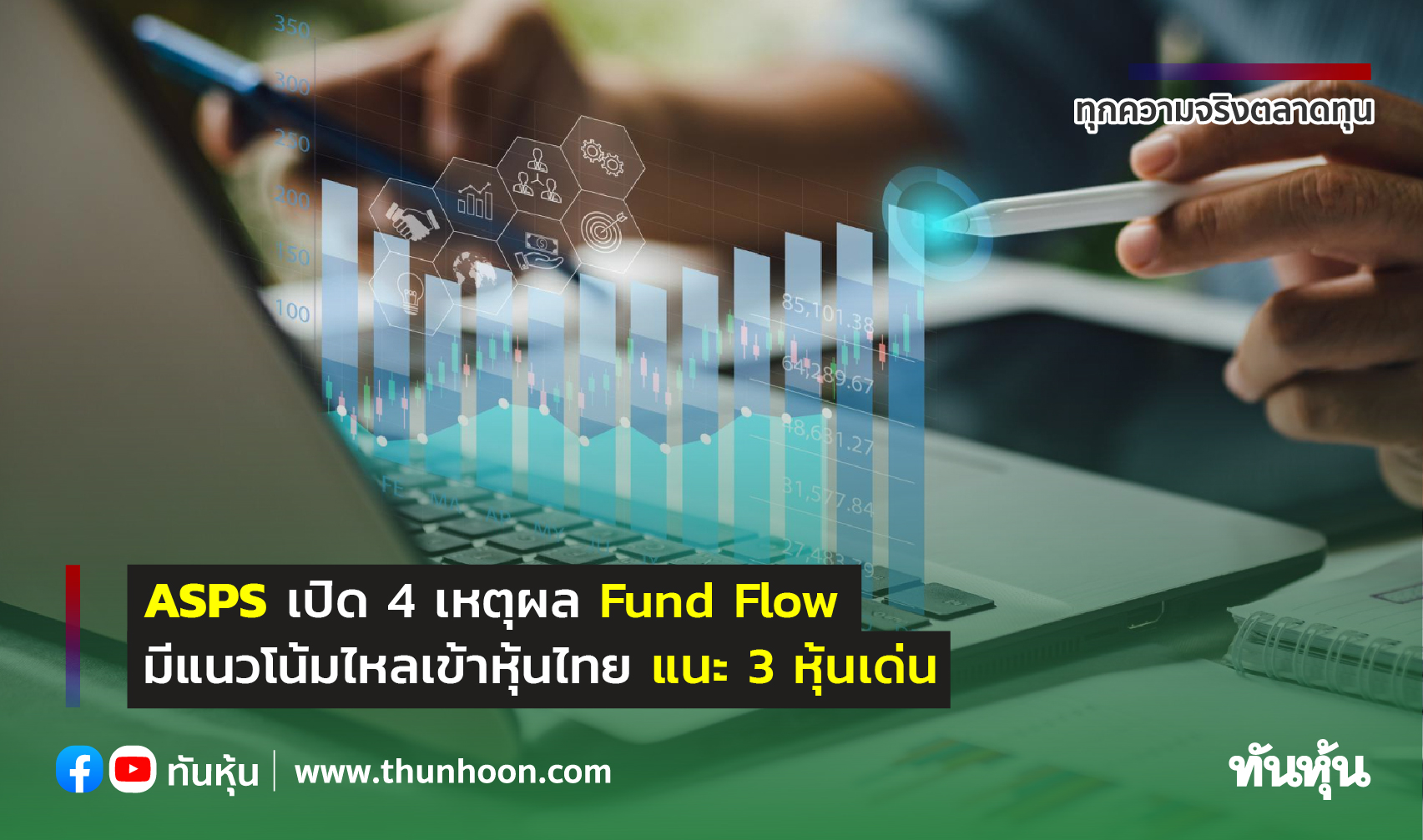 ASPS เปิด 4 เหตุผล Fund Flow มีแนวโน้มไหลเข้าหุ้นไทย แนะ 3 หุ้นเด่น