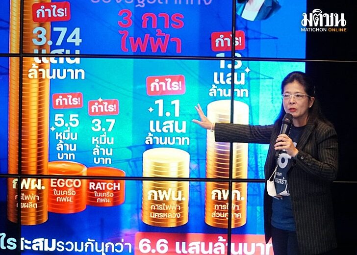 'ไทยสร้างไทย' เปิดกำไร 3 รัฐวิสาหกิจไฟฟ้า รวมกันกว่า 6.6 แสนล้าน เสนอ 2 แนวทางช่วย ปชช.