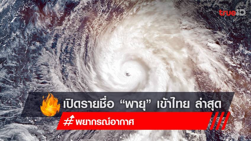 เปิดรายชื่อ พายุเข้าไทย ล่าสุด 2565 มีพายุอะไรบ้าง? ดูเลย