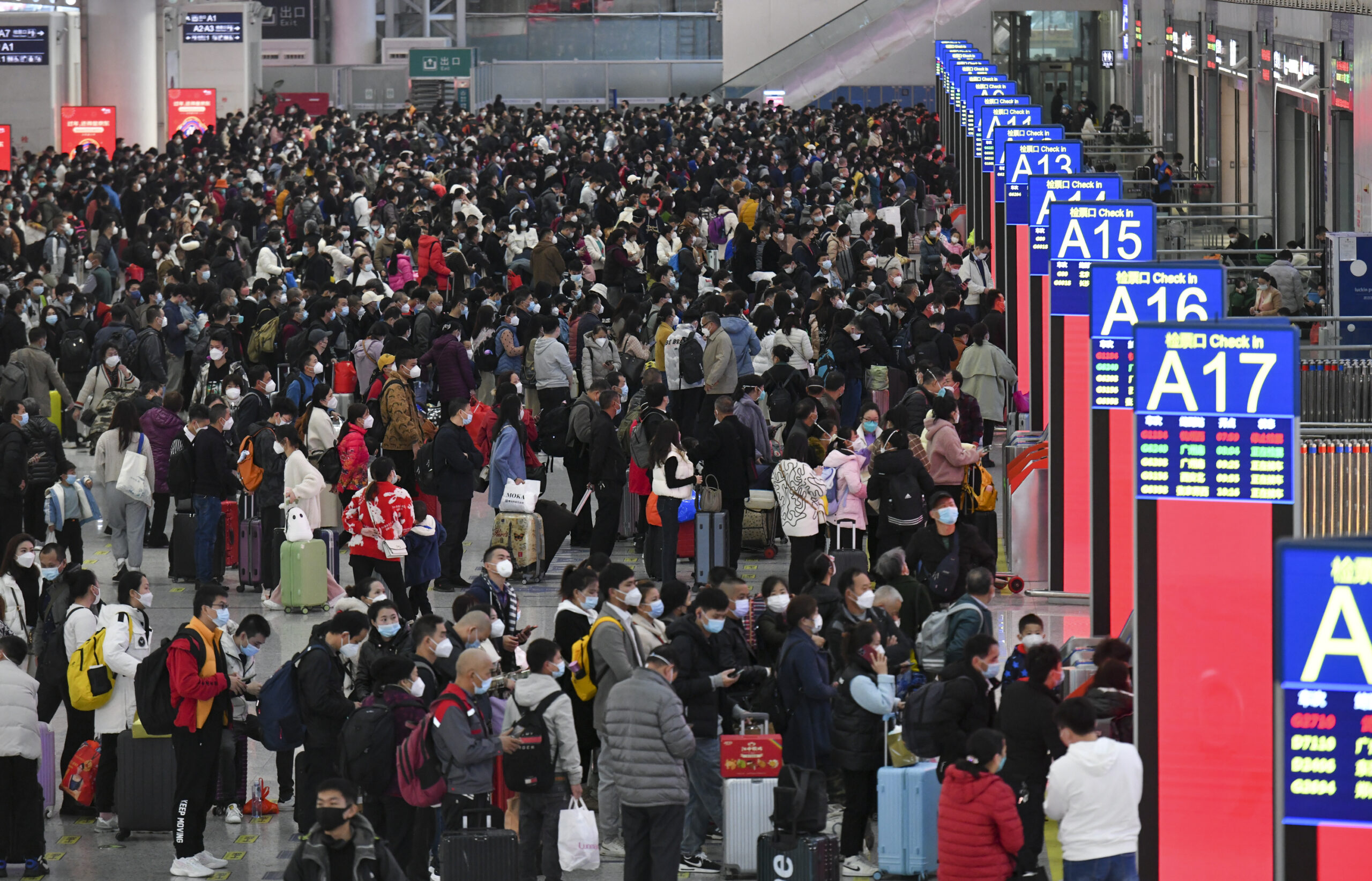 จีนเผยยอดเดินทาง 'มหกรรมชุนอวิ้น' วันแรก ทะลุ 34 ล้านครั้ง